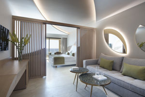 Woonvoorbeeld bungalow suite met zeezicht