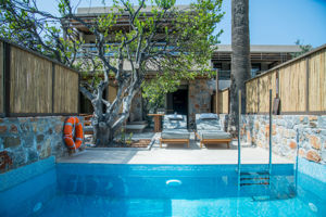 Woonvoorbeeld standaardkamer tuinzicht en prive zwembad