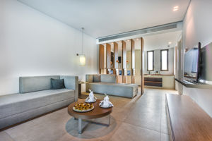 Woonvoorbeeld suite met Ã©Ã©n slaapkamer