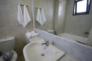 Woonvoorbeeld standaarkamer met zwembad/tuinzicht