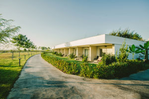 Woonvoorbeeld tweepersoonskamer terras sunset