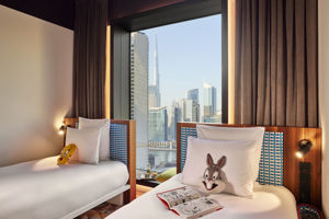 Woonvoorbeeld medium mama twee aparte bedden Burj uitzicht