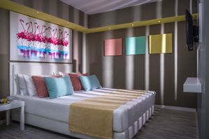 woonvoorbeeld standaardkamer flamingo room