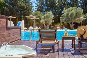 Woonvoorbeeld suite met gedeeld zwembad en bubbelbad