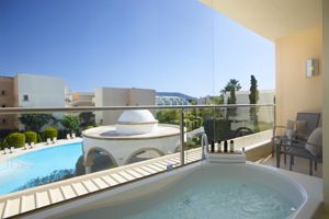 Woonvoorbeeld deluxe kamer tuinzicht met spa bad