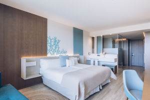 Woonvoorbeeld standaardkamer zwembadzicht